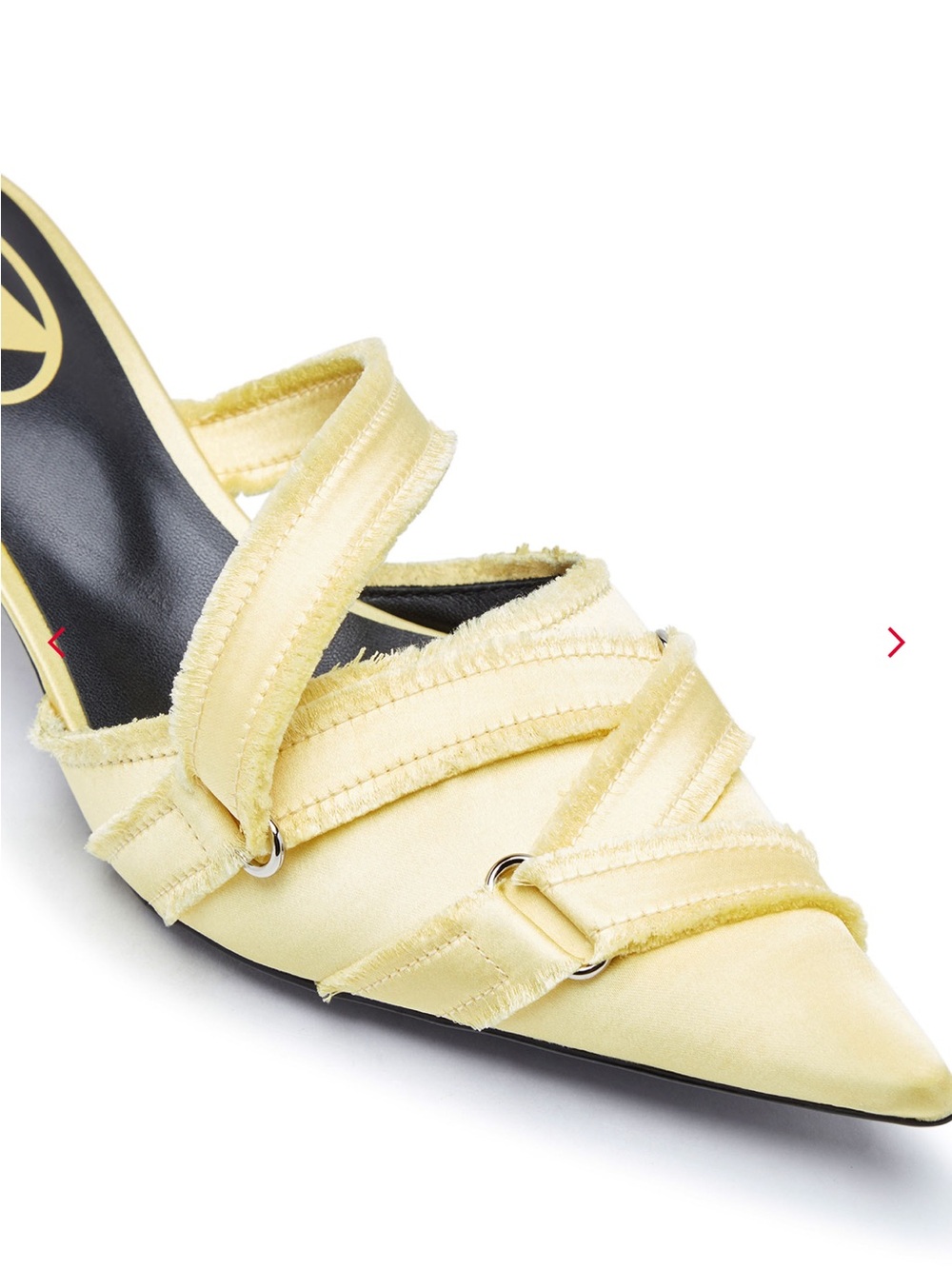 Diesel Pale Yellow Pointed Slip-On Kitten Heel Mules - Picture 7 of 7